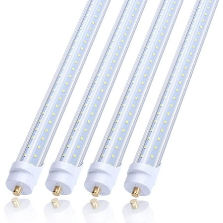 

8ft Led Light Tube 6000k 65W Single Pin T8 V Shape Dual-Ended Power 4Pack