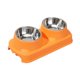 thumbnail image 3 of Comedero elevado para gatos, comedero de acero inoxidable para mascotas de interior, resistente, para uso diario. Naranja, 3 of 8