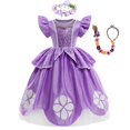 thumbnail image 1 of Sophia el primer disfraz de Anime niñas vestido de princesa púrpura Floral vestido de baile niños carnaval fiesta ropa Sofía Cosplay Robes2T (etiqueta 100) Gao Jinjia LED, 1 of 2
