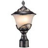 Outdoor Post Light Fixture, Cast Pewter