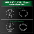 thumbnail image 5 of SPEEDWOX 2 Pcs Circlip Pliers Set 7-Inch Snap Ring Pliers Internal External Heavy Duty Precision Cir-clip Retainer Ring Pliers Curved Jaw for Ring Remover Retaining, 5 of 7