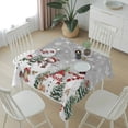 thumbnail image 6 of Grey Christmas Table Cloth Waterproof Tablecloths, Snowman Xmas Tree Snowflake Winter Tablecloth Dining Table Cover for Kitchen Party Tabletop Outdoor, Square Tablecloth 60x60 Inch, 6 of 9