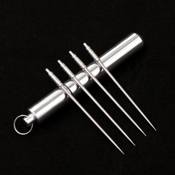 Portable Titanium Toothpicks, Metal Pocket Toothpick, Stainless Steel Toothpick Reusable Toothpicks for Outdoor Camping Picnic Travel