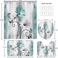 thumbnail image 4 of Sage Green Eucalyptus Plant Shower Curtain Sets 4pcs Watercolor Leaves Floral Bathroom Sets with Shower Curtain and Rugs Farmhouse Rustic Bathroom Decor Accessories Set, 4 of 8