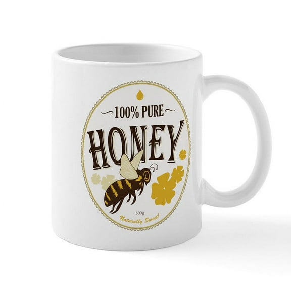 CafePress - Honey Label Mug - 11 oz Ceramic Mug - Novelty Coffee Tea Cup