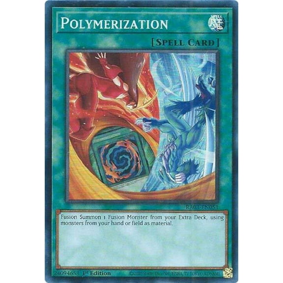 YuGiOh Quarter Century Bonanza Secret Rare Polymerization RA03-EN051 (Elemental Hero)