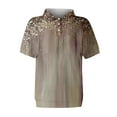 thumbnail image 4 of NAMTYQX Plus Size Tops for Women Soft Lapel Short Sleeve Womens Golf Shirts Khaki Size M, 4 of 6