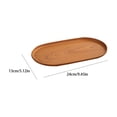 thumbnail image 3 of Imitation Wood Tray Light Brown 9.45in Oval Serving Tray for Dessert Cake Fruit Snacks Coffee Shop Home Kindergarten, 3 of 6