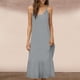 thumbnail image 5 of Vestido Largo de Hombro sin Mangas Cómodo sin Mangas Vestido Sólido de Cuello Redondo para Verano Y Primavera Vestido Casual Pantalones para Mujeres, 5 of 6