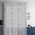 thumbnail image 5 of Grey Striped Coastal Semi Sheer Curtains Drapes for Living Room, Bedroom, French Doors Window 63 Inches Long, Nautical Beach Starfish Shell Rod Pocket Chiffon Curtain Drapery Voile Draperies Panel, 5 of 6