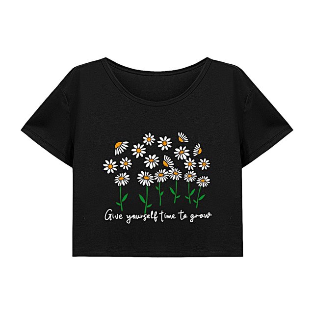 Camisa corta de verano con cuello redondo para mujer, para viaje, uso diario, regalo del día de San Valentín SG