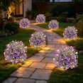 thumbnail image 4 of COM1950s Artificial Flowers with Lights, LED Lighted Eucalyptus Violet Ground Stake Decor, Glowing Faux Plants for Outdoor Garden Yard Patio Home Decoration, 4 of 7