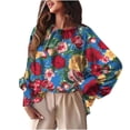 thumbnail image 1 of Camiseta de manga larga con cuello redondo y manga de muñeca para mujer de primavera y otoño Pompotops  FGAJ7186, 1 of 8
