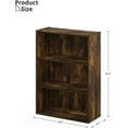 thumbnail image 2 of Wooden Book Shelf with Three Display Shelves, Three Tier Open Engineered Wood Shelf Bookcase, Bookshelf for Classroom, Brown, 2 of 12