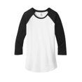 thumbnail image 3 of District Women's Fitted Very Important Tee 3/4-Sleeve Raglan Dt6211 Black/ White XS, 3 of 4
