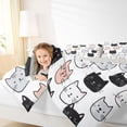 thumbnail image 4 of Castle Fairy Cute Animal Cats Twin Comforter Sets,Black Pink White Bedding Set, 4 of 8