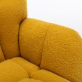 thumbnail image 4 of Rocking Chair with Wood Base, Teddy Fabric Tufted Upholstered Accent Chair with High Backrest and Armrest for Living Room Bedroom, Comfy Accent Armchair Reading Chair with Padded Seat, Yellow, 4 of 7