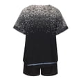 thumbnail image 5 of LYXSSBYX Womens 2 Piece Outfits for Summer 2PC Women Casual Summer Sports Suit Round Neck Print Short Sleeve Shorts Set, 5 of 8