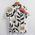 thumbnail image 3 of Nostalgic Vintage Floral Women's Short Sleeve Tops Casual Blouses T Shirt, 3 of 6