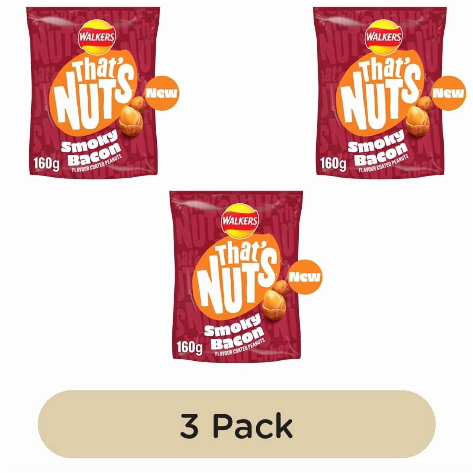 Thats Nuts Walkers Smoky Bacon 160g, British Import (Pack of 3)