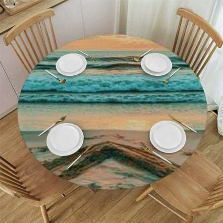 

Autua Waves Surfboard Beach Round Tablecloth Stain-Resistant and Washable Ideal for Indoor and Outdoor Use Restaurants Weddings Parties Outdoor Fitted Tablecloths 42 -46