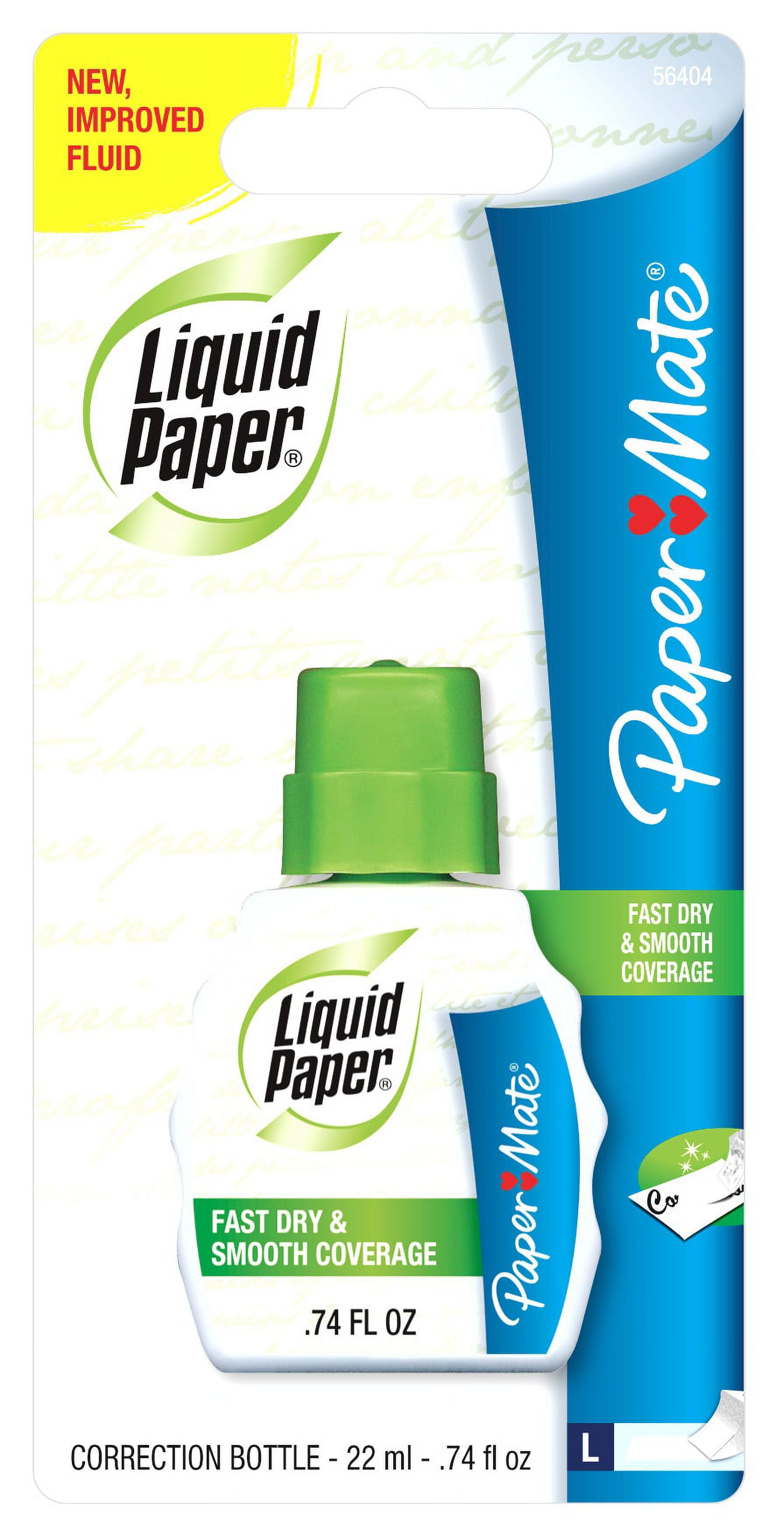 Paper Mate Liquid Paper Fast Dry Correction Fluid, 22 mL, 1 Count (Pack of  3)