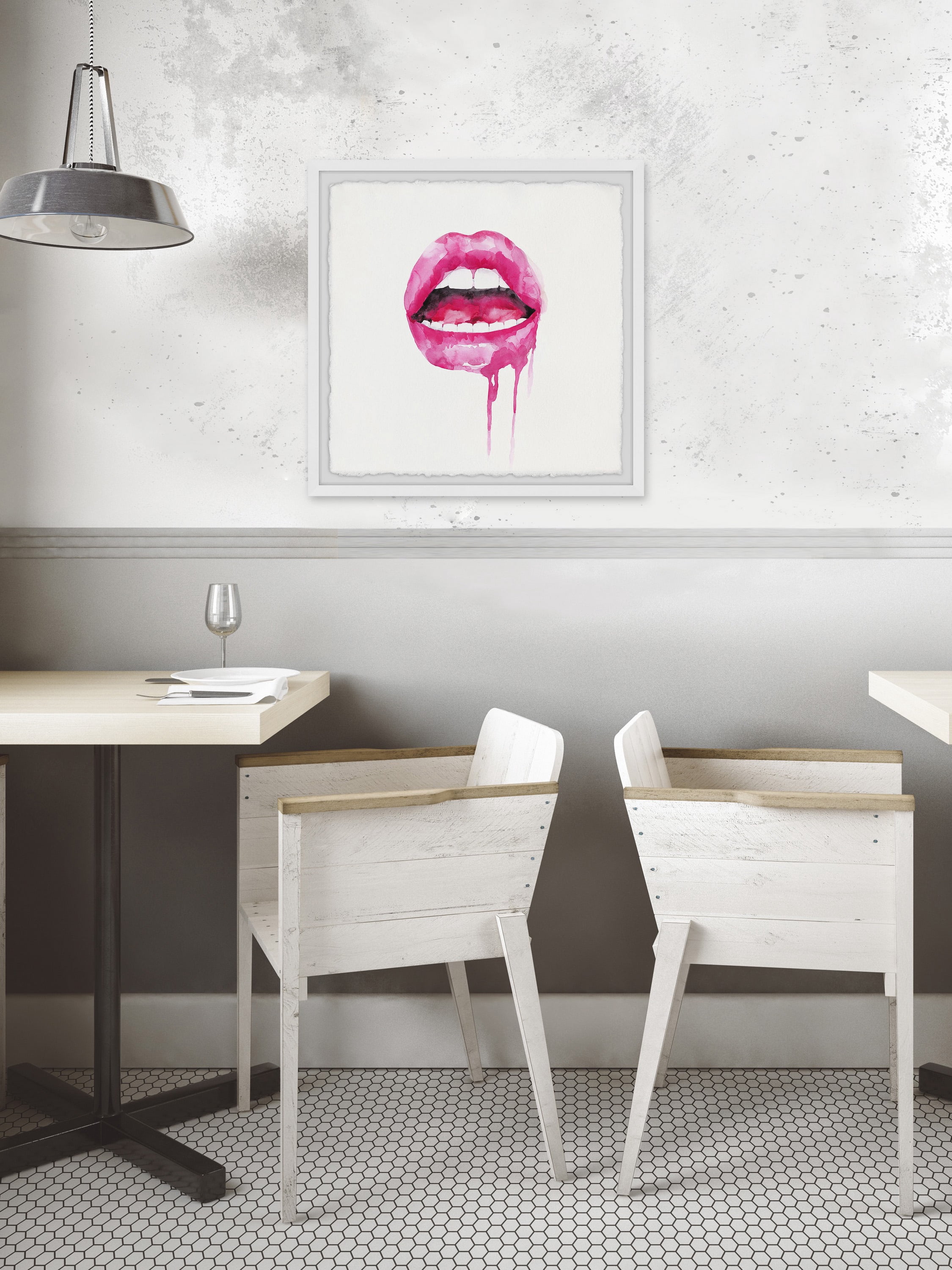 "Daring Lips" Framed Painting Print