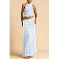thumbnail image 4 of Two Piece Maxi Skirt Sets for Women Summer Backless Halter Beach Top Long Skirt Going Out Set  Blue XXL, 4 of 5