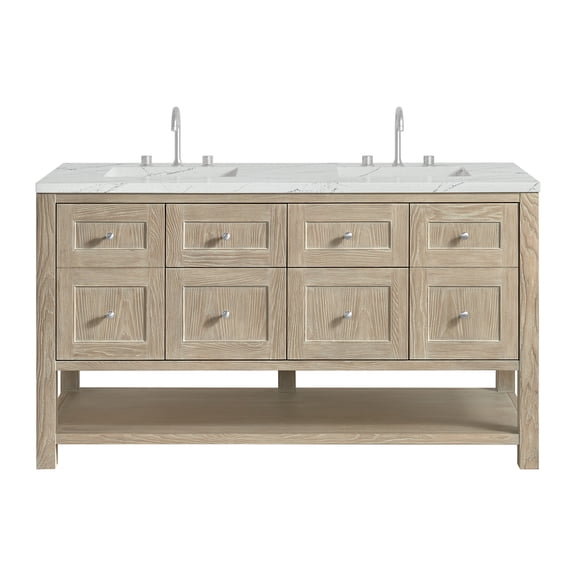 James Martin Vanities 330-V60d-3Enc Breckenridge 60" Free Standing Double Basin Poplar