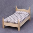 thumbnail image 2 of Mini muebles modelo blanco embrión dormitorio escena simple clásica cama individual, cama doble europea con accesorios de decoración, 2 of 5