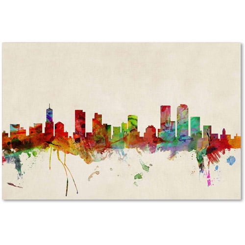 Trademark Fine Art "Denver, Colorado" Canvas Art by Michael Tompsett