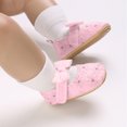 thumbnail image 4 of Xfvqtps Baby Girls Walking Shoes Mary Jane Flower Bowknot Cute Princess Sweet Soft Sole Cloth Infant Shoes Summer New Toddler Sandals Outside Wear Non Slip Breathable Shoes Pink, 4 of 8