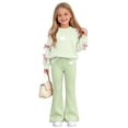 thumbnail image 6 of Enjoytime Girls Clothes 2 Piece Fall Outfit Print Long Sleeve Bow Crew Neck Sweatshirt Flare Pants Fashion Clothing Sets, 6 of 8