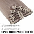 thumbnail image 5 of Benehair 100% Real Remy Human Hair Extensions Clip In 8Pcs Hair Weft Full Head Women Grey Hair Soft 8"-24", 5 of 13