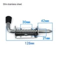 thumbnail image 1 of Pasador de pestillo con resorte, cerradura de puerta engrosada con perno de barril de acero inoxidable 304, acabado cepillado (paquete de 2), 1 of 5