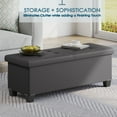 thumbnail image 5 of StorageBud Ottoman with Storage Bench, 43-inch Storage Ottoman, Leather, Gray, 5 of 8
