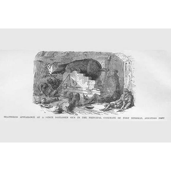 Dahlgren Gun in Casemate at Fort Hindman-Fine Art Canvas Print (20" x 30")