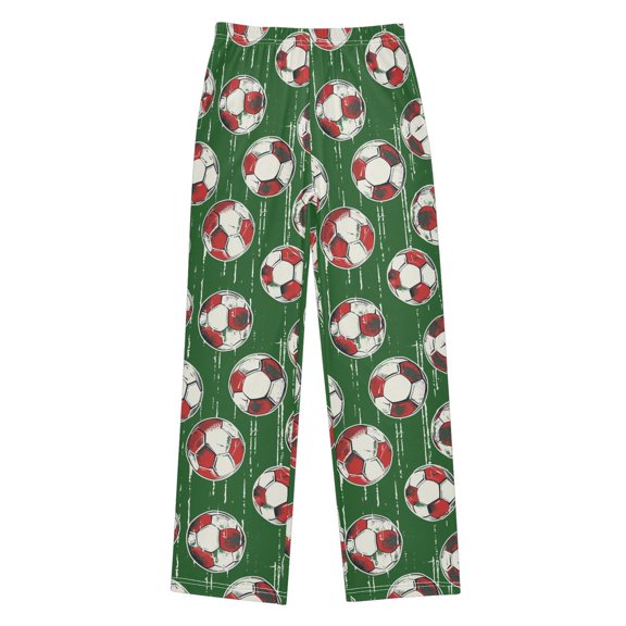joogoo Football Soccer Ball on Green Pajama Pants Pj Bottoms Sleepwear Lounge L