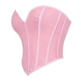 thumbnail image 3 of TEVEQ Corset Tops for Women Going Out Vintage Strapless Corset Crop Tube Top Bodyshaper Ladies' Pure Color Frosted Pattern Camisole Style Body Shaping Top Pink S, 3 of 8