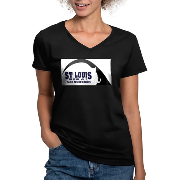 CafePress - STLFCO Women's V Neck T Shirt - Women's V-Neck Dark T-Shirt