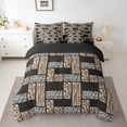 thumbnail image 3 of Manfei Wheat Buffalo Plaid 7 Pieces Bedding Comforter Set, Fashion Leopard Print Full Bedding Set, Romantic Cheetah Animal Reversible Fitted Sheet Flat Sheet, Luxury Bedroom Decor, 3 of 8