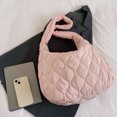 thumbnail image 3 of Bolso de hombro acolchado para mujer Bolso acolchado suave informal Bolso de compras de viaje (rosa), 3 of 8