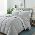 thumbnail image 7 of IGI King Size Reversible 7 Piece Comforter Set - Complete Bed in a Bag - White/Light Gray, 7 of 7
