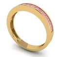 thumbnail image 2 of 0.84 ct Brilliant Princess Cut Simulated Pink Diamond 14k Yellow Gold Stackable Band SZ 8.75, 2 of 6