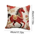 thumbnail image 3 of Yusimy 45 Inch Horse Year Red Festive Printed Pillowcase for Year Living Room Sofa Car Bed Interior Decor, 3 of 6