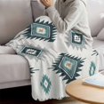 thumbnail image 3 of Turquoise Aztec Blanket Soft Cozy Warm Throw Blanket for Couch, Plush Fuzzy Flannel Fleece Blankets for Sofa, Bohemian Southwest Neutral Aesthetic Bed Blankets Lightweight Gifts for Women, 40"x50", 3 of 9