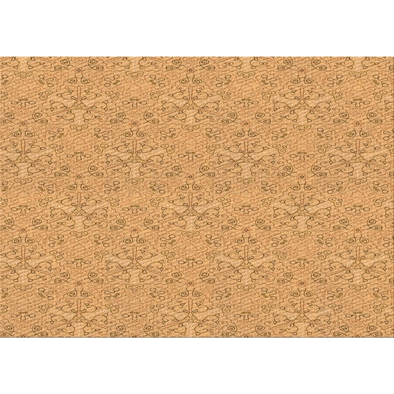 Ahgly Company Indoor Rectangle Patterned Cantaloupe Orange Area Rugs, 2' x 5'