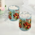 thumbnail image 2 of Yayeee 4 Pack Qtip Holder Bathroom Cotton Swab Canister with Lid Clear Dispenser Set, Orange Floral Tomatoes, 2 of 6