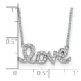 thumbnail image 2 of 925 Sterling Silver Rhodium Plated Cubic Zirconia Love With 1inch Ext Necklace 16 Inch 22.08mm Wide Pendant Necklace for, 2 of 2
