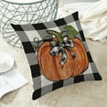 thumbnail image 5 of Fall Decor Pillow Covers 18x18 Set of 2, Buffalo Plaid Orange Pumpkin Pattern Decorative Throw Pillows Linen Autumn Thanksgiving Cushion Pillow Covers for Sofa Couch Outdoor Decor, 5 of 6